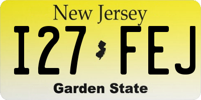 NJ license plate I27FEJ