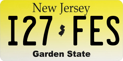 NJ license plate I27FES