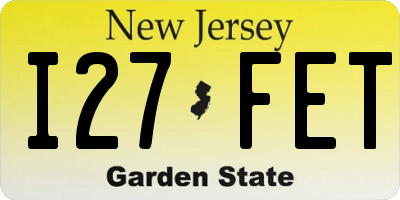NJ license plate I27FET