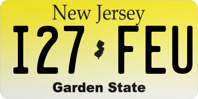 NJ license plate I27FEU