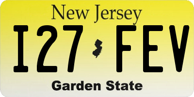 NJ license plate I27FEV