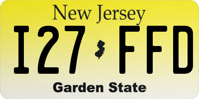 NJ license plate I27FFD