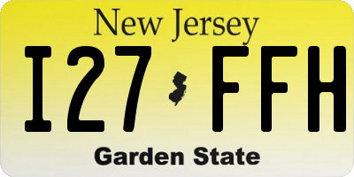 NJ license plate I27FFH