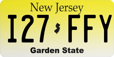 NJ license plate I27FFY