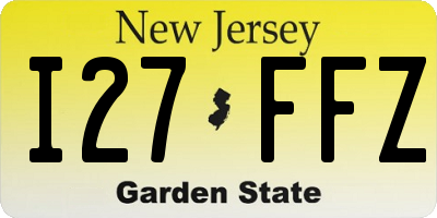NJ license plate I27FFZ