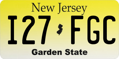 NJ license plate I27FGC