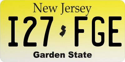 NJ license plate I27FGE