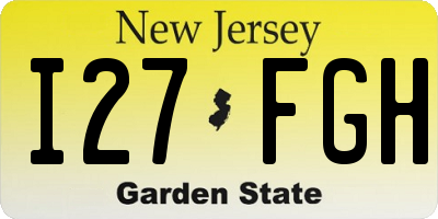 NJ license plate I27FGH
