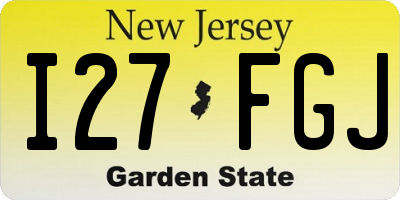 NJ license plate I27FGJ