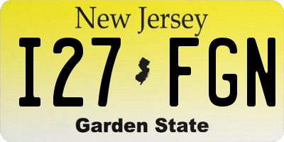 NJ license plate I27FGN
