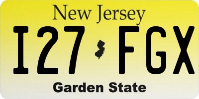 NJ license plate I27FGX