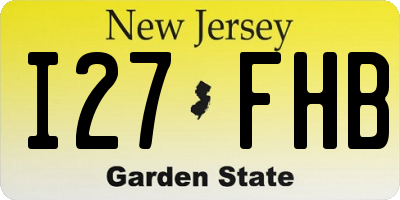 NJ license plate I27FHB