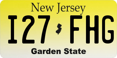 NJ license plate I27FHG