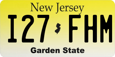 NJ license plate I27FHM