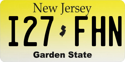 NJ license plate I27FHN