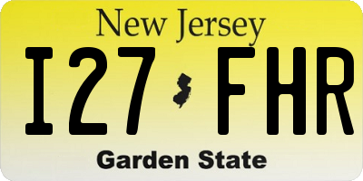 NJ license plate I27FHR