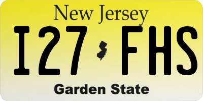 NJ license plate I27FHS