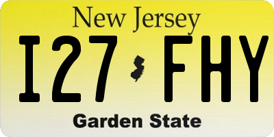 NJ license plate I27FHY