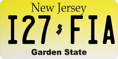 NJ license plate I27FIA