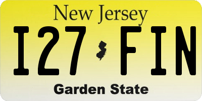NJ license plate I27FIN