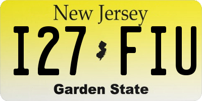 NJ license plate I27FIU