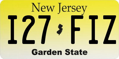 NJ license plate I27FIZ
