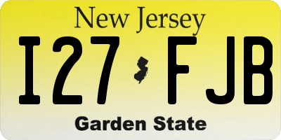 NJ license plate I27FJB