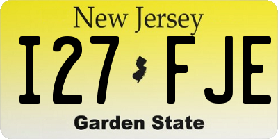 NJ license plate I27FJE