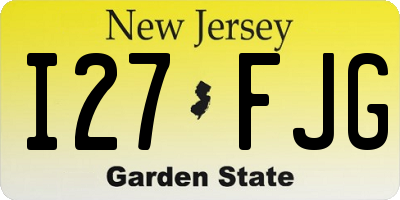 NJ license plate I27FJG