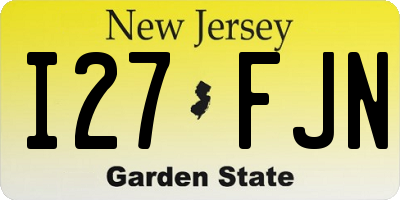 NJ license plate I27FJN