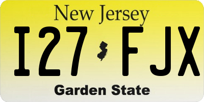 NJ license plate I27FJX