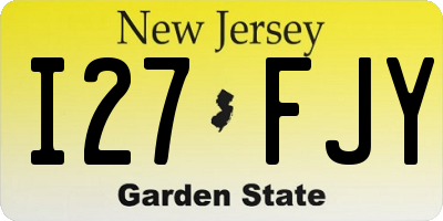NJ license plate I27FJY