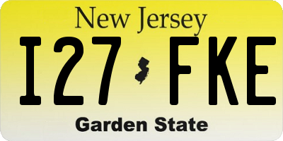 NJ license plate I27FKE