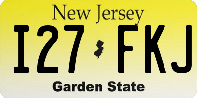 NJ license plate I27FKJ