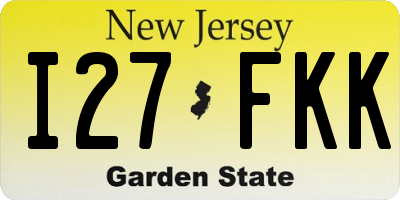 NJ license plate I27FKK