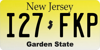 NJ license plate I27FKP