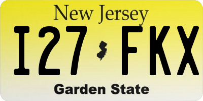 NJ license plate I27FKX