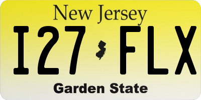 NJ license plate I27FLX
