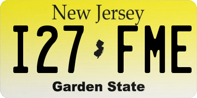 NJ license plate I27FME
