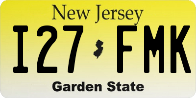 NJ license plate I27FMK