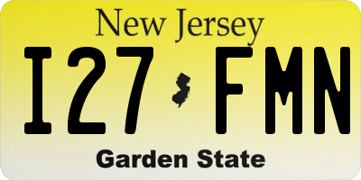 NJ license plate I27FMN
