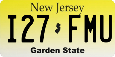 NJ license plate I27FMU