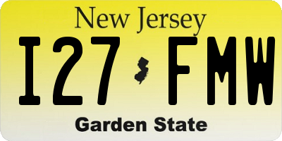 NJ license plate I27FMW
