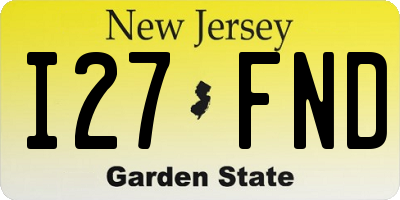 NJ license plate I27FND