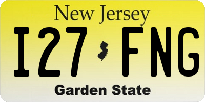 NJ license plate I27FNG