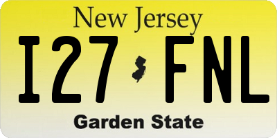 NJ license plate I27FNL