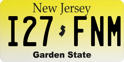 NJ license plate I27FNM