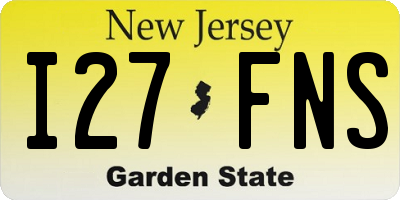 NJ license plate I27FNS