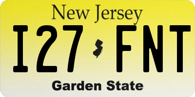 NJ license plate I27FNT