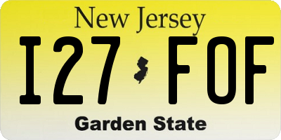 NJ license plate I27FOF